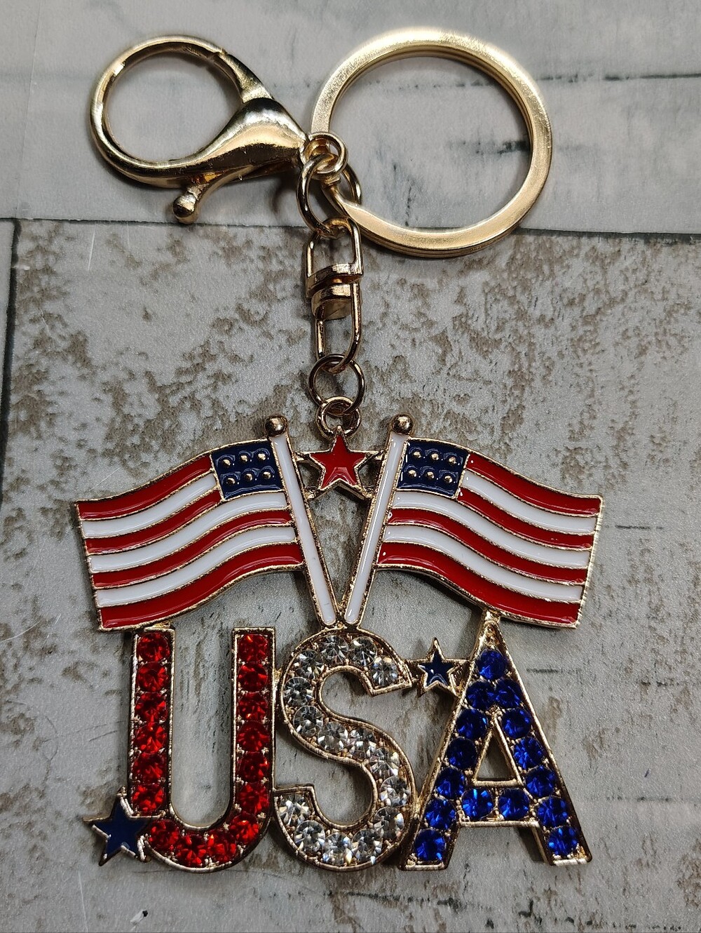 🇺🇸USA American Flag Metal Keychain/Purse Charm🇺🇸
